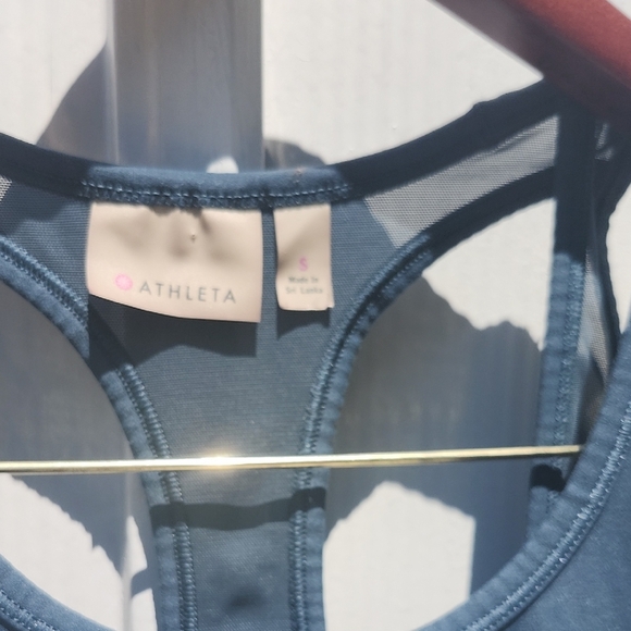 Athleta Fitted Blue Cut Out Tank Top - Picture 6 of 7